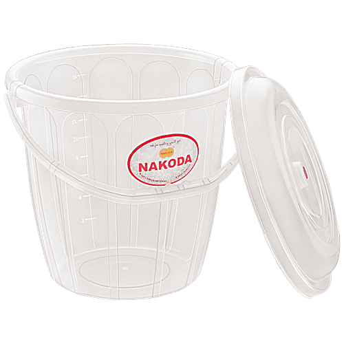 Nakoda Bucket With Lid For Storage & Carry - Transparent, Turbo Heavy Duty, 25 L  
