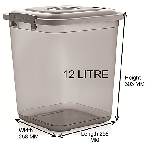 Nakoda Plastic Container Atta/Dal/Rice Storage, Everyday 1000 Multipurpose Food Storage, Assorted Colour, 12 L  
