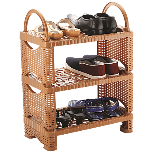Nakoda Shoe & Sandal Rack - 3 Steps, Assorted Colour, Futura Multipurpose, 1 pc  