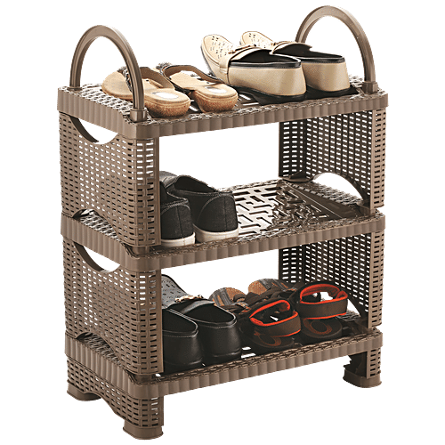Nakoda Shoe & Sandal Rack - 3 Steps, Assorted Colour, Futura Multipurpose, 1 pc  