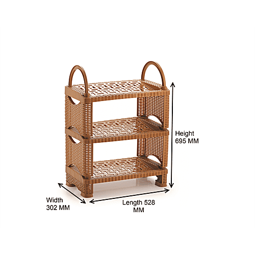 Nakoda Shoe & Sandal Rack - 3 Steps, Assorted Colour, Futura Multipurpose, 1 pc  