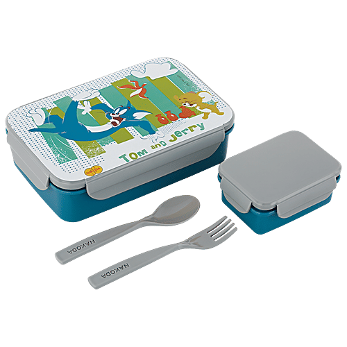 Nakoda Kids Lunch Box Tom & Jerry Klick Fit 800 Food Grade Plastic, 800 ml