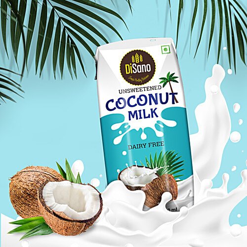 Disano Unsweetened Coconut Milk, 200 ml  For Cooking & Baking