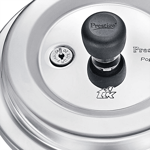 Prestige Popular Plus Svachh Virgin Aluminium Gas & Induction Compatible Pressure Cooker - Tall, Silver, 2 L  