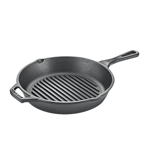 Buy Prestige Cast Iron Scratch Resistant Gas & Induction Compatible Grill Pan 25 cm, Black