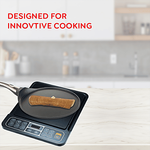 Prestige Omega Die-Cast Plus Non-Stick Induction Base Tawa - 27 cm, Black, 1 pc  