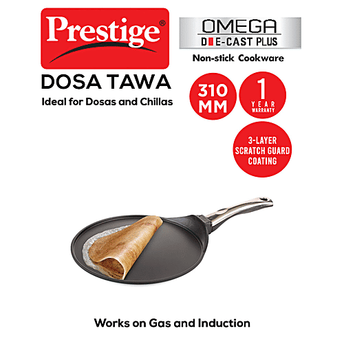 Buy Prestige Omega DieCast Plus NonStick Induction Base Tawa 31 cm, Black Online at Best