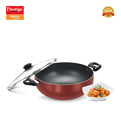 Buy Prestige Omega Deluxe Aluminium NonStick Round Base Deep Kadai