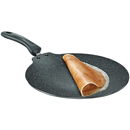 Prestige Omega Deluxe Granite-finish Coated Aluminium Non-Stick Dosa Tawa 30 cm - Black, 1 pc  