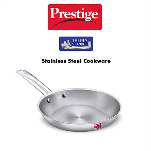 Prestige Tri-Ply Splendor Stainless Steel Thick Gauge Fry Pan - 22 cm, Silver, 1.2 l  
