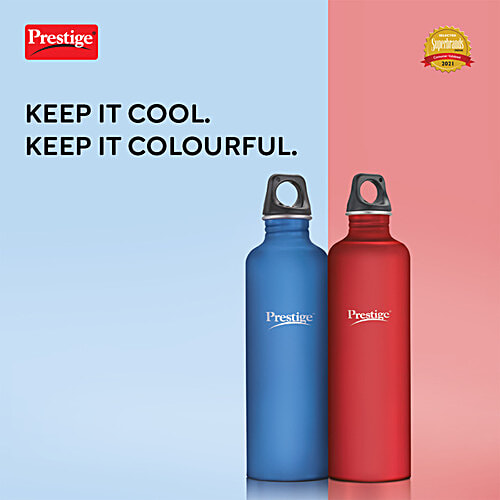 Prestige PSWBC 14 Stainless Steel Water Bottle - Red & Blue, 1 L (Set of 2) 