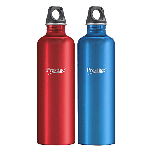 Prestige PSWBC 14 Stainless Steel Water Bottle - Red & Blue, 1 L (Set of 2) 
