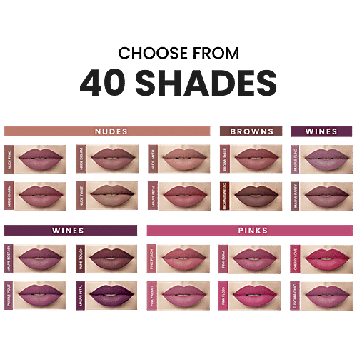 Lakme Forever Matte Liquid Lip Colour - Lightweight, Long Lasting, 5.6 ml Pink Vintage 