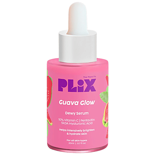 Plix Guava Glow Dewy Serum - 10% Vitamin C, Pentavitin, 5KDa Hyaluronic Acid, 20 ml  Brightens & Hydrates Skin