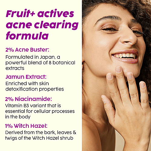 Plix Jamun Active Acne Smoothie Moisturizer - With 2% Acne Buster Complex & Niacinamide, 30 g For Oily, Acne Prone & Combination Skin