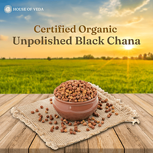 HOUSE OF VEDA Organic Black Chana, 500 g Protein & Fibre Rich, Free From Preservatives & Gluten