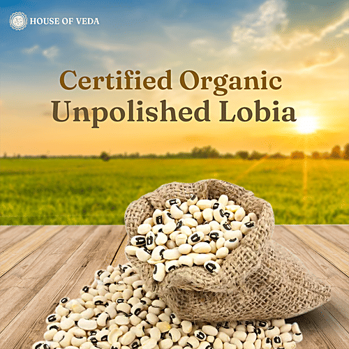 HOUSE OF VEDA Organic Lobia Cowpea White, 1 kg  Protein & Fibre Rich, Free From Preservatives & Gluten