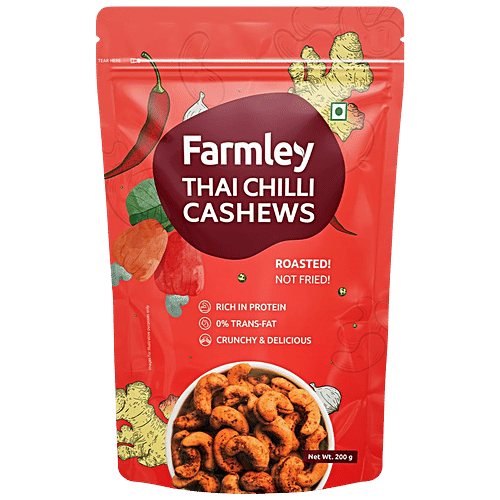 Buy Farmley Thai Chilli Roasted Cashews Kaju Snacks Rich In Protein