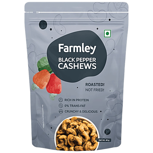 Buy Farmley Black Pepper Roasted Cashews Kaju Snacks Rich in Protein