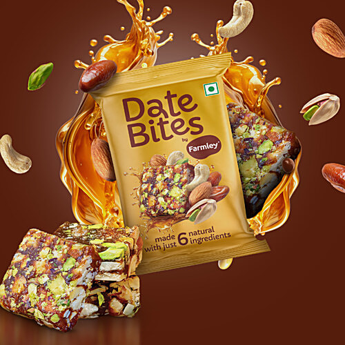 Farmley Classic Delight Date Bites, 20 g  Healthy & Delicious Sweets, Made With Dates, Pistachios, Cashewnuts, Almonds, Honey & Pure Ghee