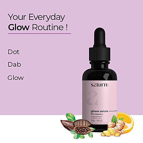 Saturn Gloww Skin Serum With 5% Vitamin C & Niacinamide, 30 ml  Reduces Dullness & Roughness Of Skin