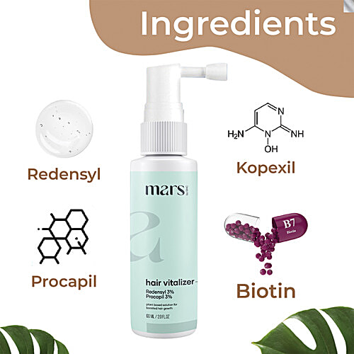 Mars by GHC Hair Vitalizer - 3% Redensyl & Procapil, 60 ml Plant Based Solution For Boosted Hair Growth