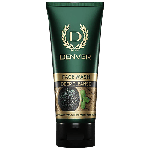 Denver Deep Cleanse Face Wash - With Activated Charcoal & Mint, 50 g  