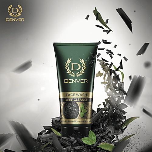 Denver Deep Cleanse Face Wash - With Activated Charcoal & Mint, 50 g  