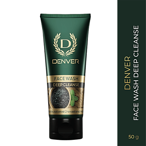 Denver Deep Cleanse Face Wash - With Activated Charcoal & Mint, 50 g  