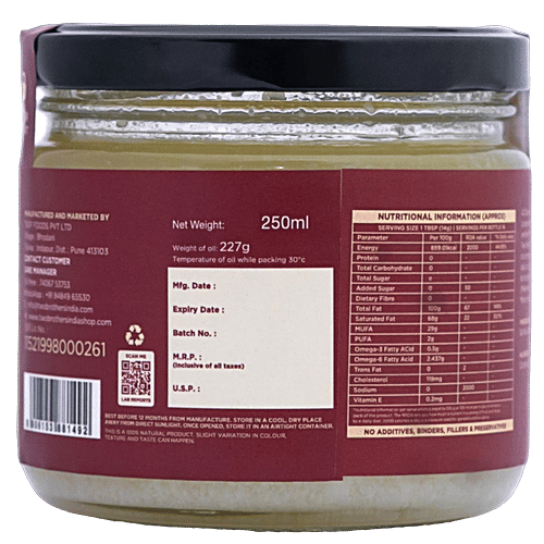 Two Brothers Organic Farms A2 Buffalo Ghee - Traditional Bilona Process, 250 g Jar 