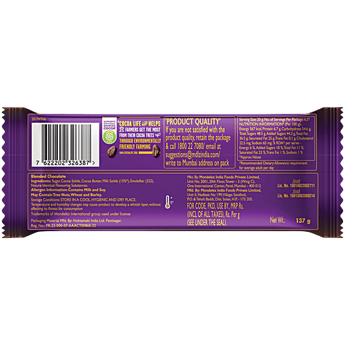 Cadbury Dairy Milk Silk Ganache Chocolate Bar, 137 g  