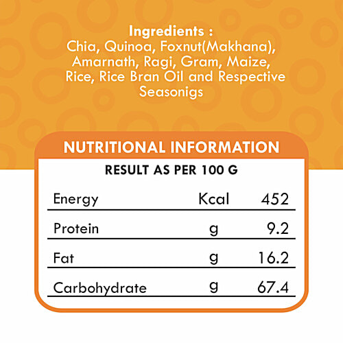 Diet-Fils Chia & Quinoa Roasted Millet Multigrain Snacks - Cream & Onion, 125 g Jar 