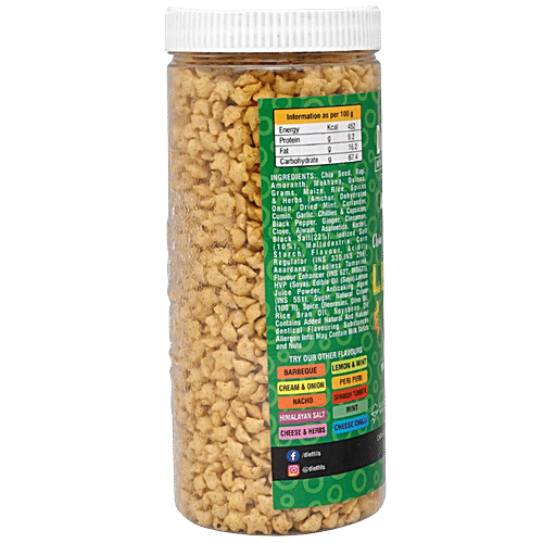 Diet-Fils Chia & Quinoa Roasted Millet Multigrain Snacks - Lemon & Mint, 125 g Jar 