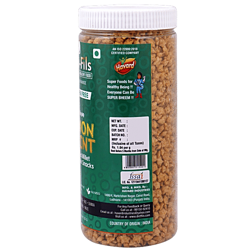 Diet-Fils Chia & Quinoa Roasted Millet Multigrain Snacks - Lemon & Mint, 125 g Jar 