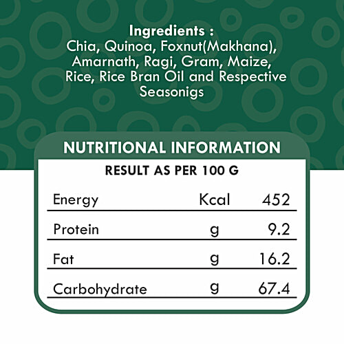 Diet-Fils Chia & Quinoa Roasted Millet Multigrain Snacks - Lemon & Mint, 125 g Jar 