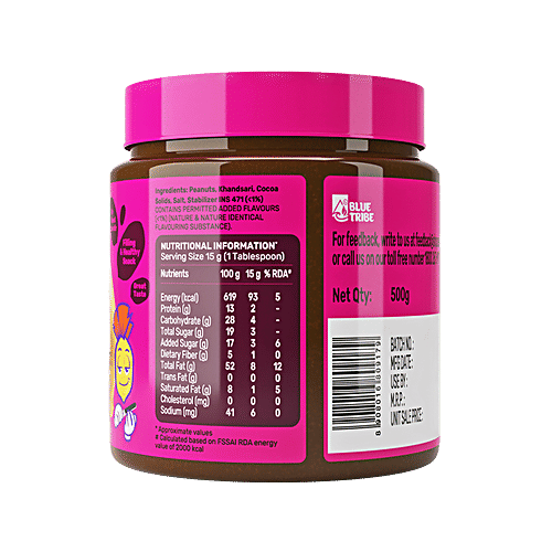 Peebs Premium Chocolate Peanut Butter - Crunchy, 500 g  Vegan, No Refined Sugar, Rich In Protein
