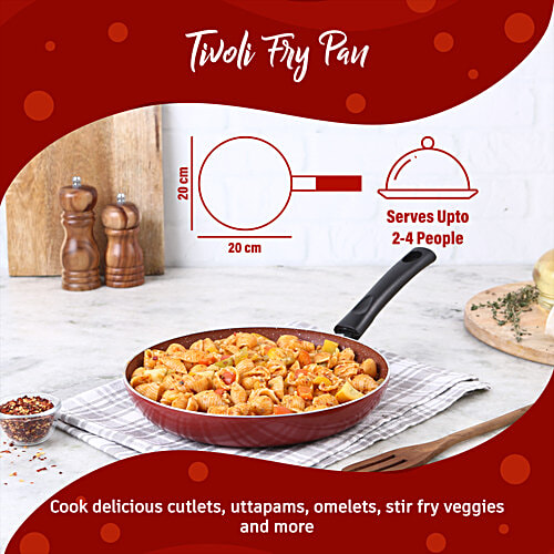 Wonderchef Tivoli Cookware Set - Kadhai, Fry Pan, Dosa Tawa, Red, 3 pcs 2 Years Warranty, Cookware Set With Kadhai, Fry Pan, Dosa Tawa, 5 Layer Non Stick Coating, 2 Years Warranty