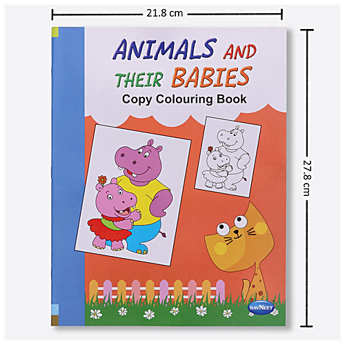 Navneet Theme Copy Colouring Book - Actions, Sports, Animals & Their Babies, Insects, For Kids, 4 pcs  