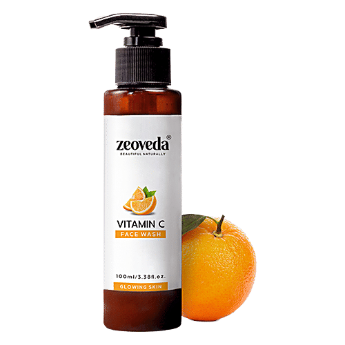 Zeoveda Natural Vitamin C Pore Cleansing Face Wash - For Acne & Oily, Bright & Clear Skin, 100 ml  Face Cleanser For Both Men & Women, Parabens & Sulphates Free