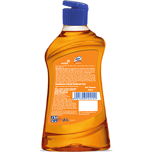 Lizol All In 1 Disinfectant Kitchen Cleaner - Orange Zest, 400 ml  