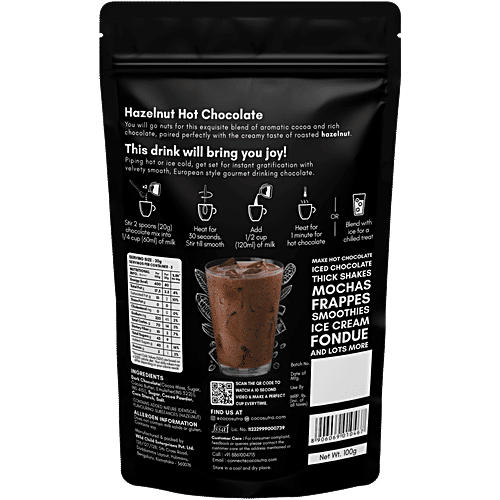 Cocosutra Hazelnut Drinking Chocolate Mix - Enjoy Hot Or Cold, Makes Smoothies & Shakes, 100 g  Creamy Tasti
 Luscious Blend
 Velvety Rich