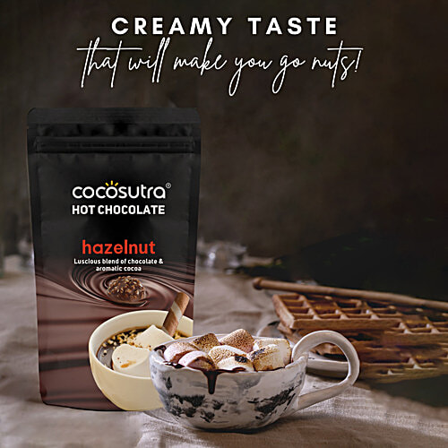 Cocosutra Hazelnut Drinking Chocolate Mix - Enjoy Hot Or Cold, Makes Smoothies & Shakes, 100 g  Creamy Tasti
 Luscious Blend
 Velvety Rich