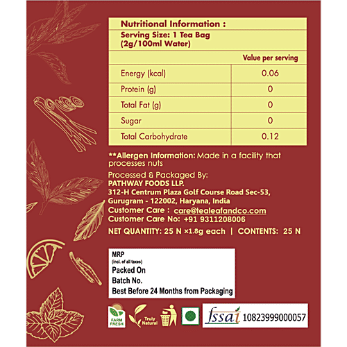 Buy Tea Leaf & Co. Tulsi Ashwagandha Green Tea Online at Best Price of