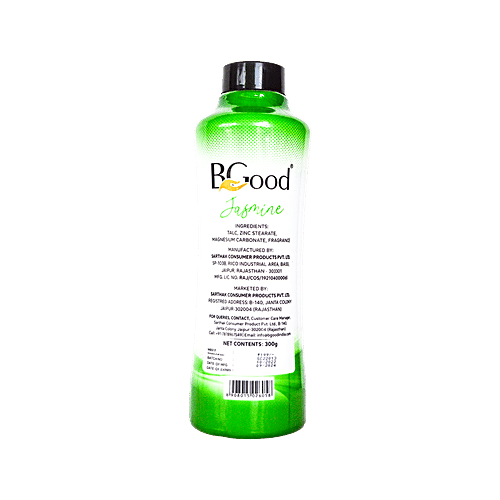 BGOOD Jasmine Perfumed Talc, 300 g Body & Face Talcum Powder, Long-Lasting Freshness, For Men & Women
