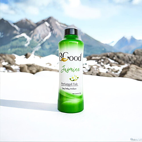 BGOOD Jasmine Perfumed Talc, 300 g Body & Face Talcum Powder, Long-Lasting Freshness, For Men & Women