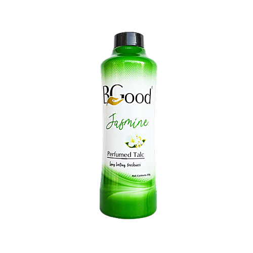 BGOOD Jasmine Perfumed Talc, 300 g Body & Face Talcum Powder, Long-Lasting Freshness, For Men & Women