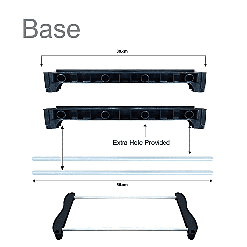 The Next Trend Super Smart Premium Multipurpose Rack - 3 Shelf, Black & Silver Colour, 1 pc  