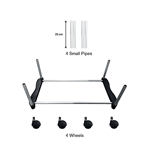The Next Trend Super Smart Premium Multipurpose Rack - 3 Shelf, Black & Silver Colour, 1 pc  