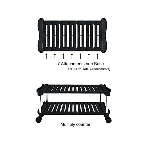 The Next Trend Super Smart Premium Multipurpose Rack - 3 Shelf, Black & Silver Colour, 1 pc  