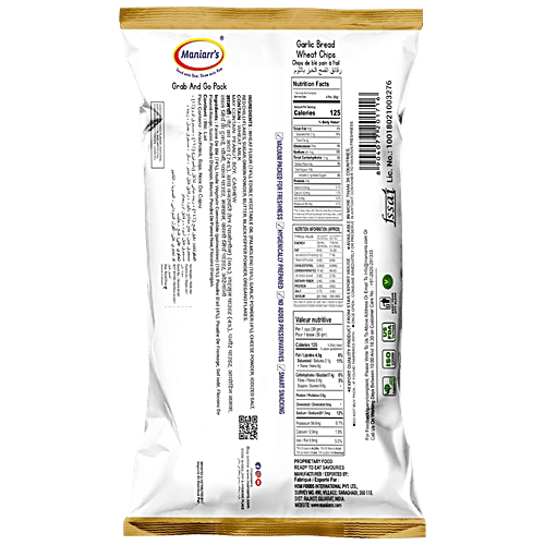 Maniarr's Garlic Bread Slim Bites Wheat Chips, 60 g Pouch